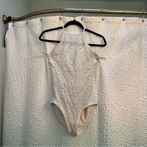Aerie White Lace One Piece Swimsuit Size M